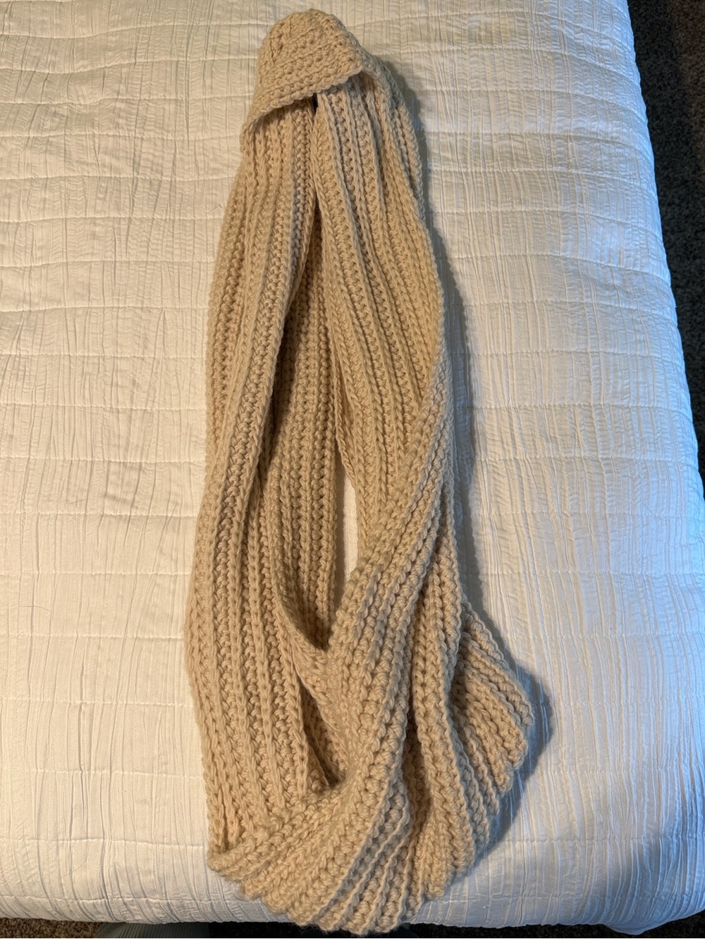 Coach Cream Cable-Knit Infinity Scarf
